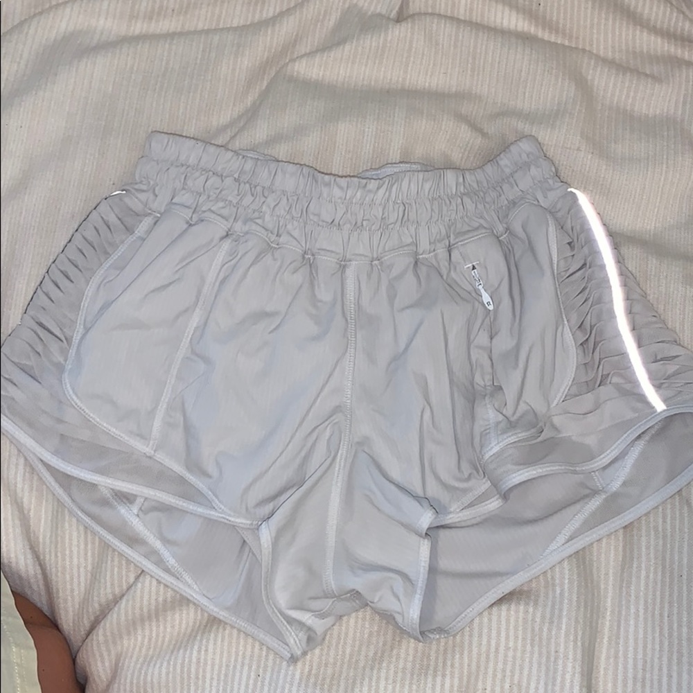 White/light gray lululemon shorts